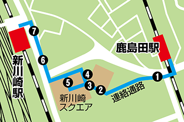 鹿島田駅ー新川崎駅間 連絡通路